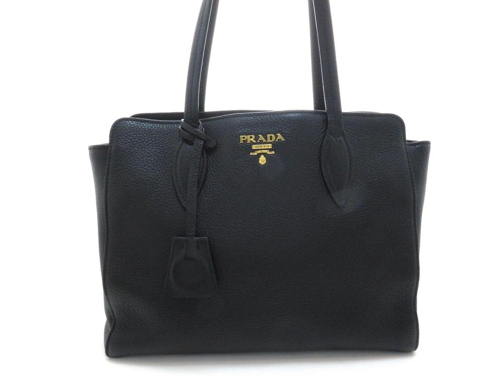 Prada Tessuto Shoulder Bag Black Leather